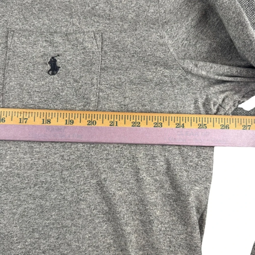 Polo Ralph Lauren Mens XXL Long Sleeve Pocket T-Shirt Heather Grey Pony Logo